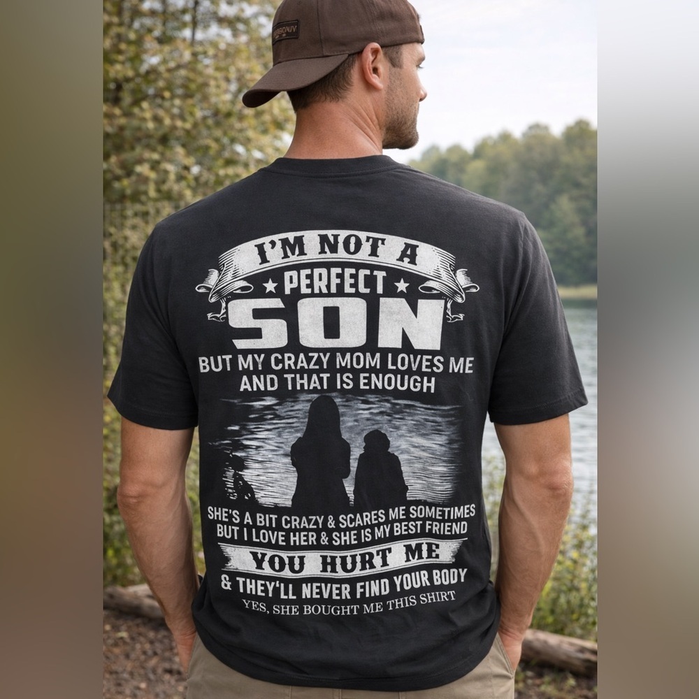 Gildan Black Short-Sleeve 'I'm Not a Perfect Son' Graphic Tee